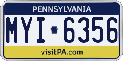 PA license plate MYI6356