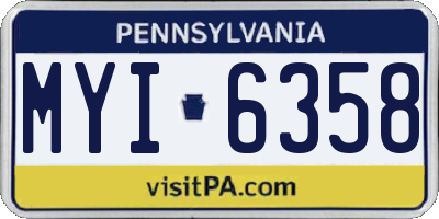 PA license plate MYI6358