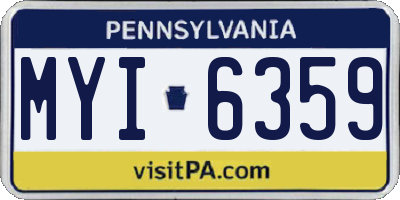 PA license plate MYI6359