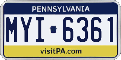 PA license plate MYI6361