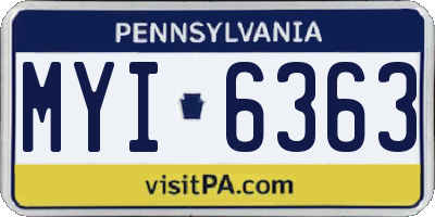 PA license plate MYI6363