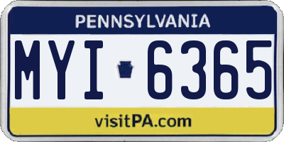PA license plate MYI6365