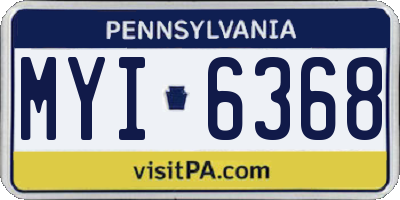 PA license plate MYI6368