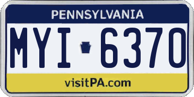 PA license plate MYI6370