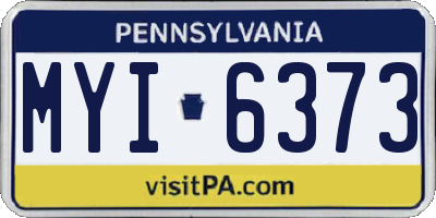 PA license plate MYI6373