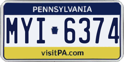 PA license plate MYI6374