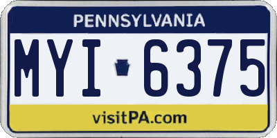 PA license plate MYI6375