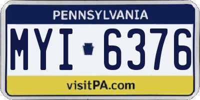 PA license plate MYI6376