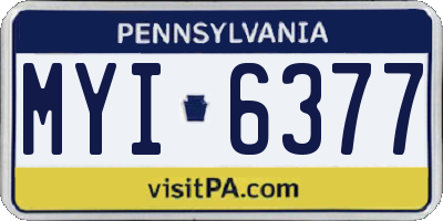 PA license plate MYI6377