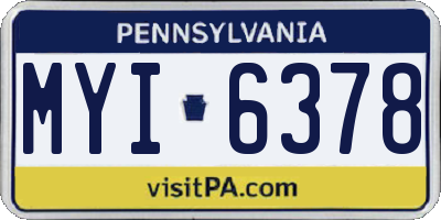 PA license plate MYI6378