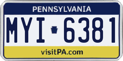 PA license plate MYI6381