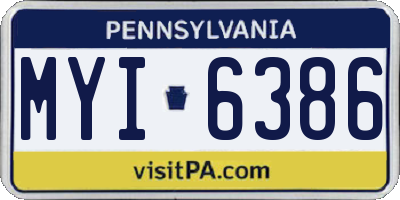 PA license plate MYI6386