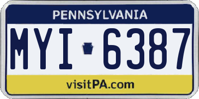 PA license plate MYI6387