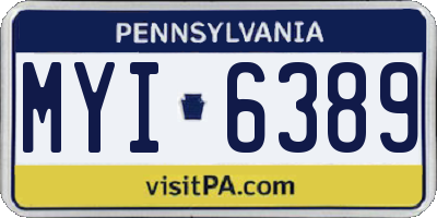 PA license plate MYI6389