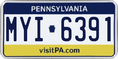 PA license plate MYI6391