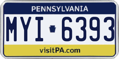 PA license plate MYI6393