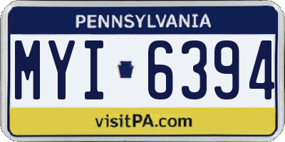 PA license plate MYI6394