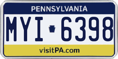 PA license plate MYI6398