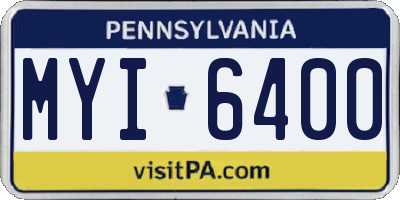 PA license plate MYI6400