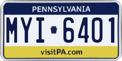 PA license plate MYI6401
