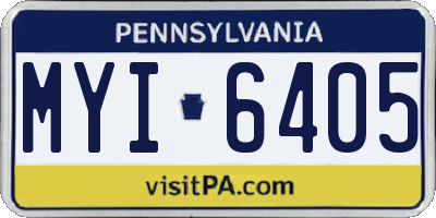 PA license plate MYI6405