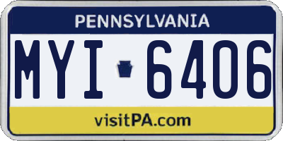PA license plate MYI6406