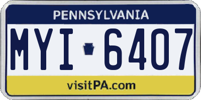 PA license plate MYI6407
