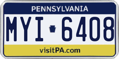 PA license plate MYI6408