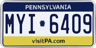 PA license plate MYI6409