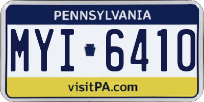 PA license plate MYI6410