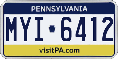 PA license plate MYI6412