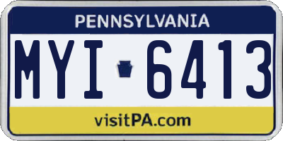 PA license plate MYI6413