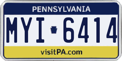 PA license plate MYI6414