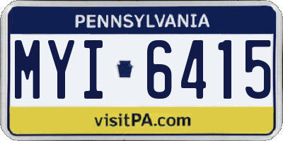 PA license plate MYI6415