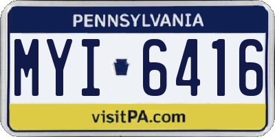 PA license plate MYI6416