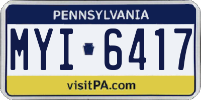 PA license plate MYI6417