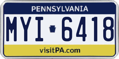 PA license plate MYI6418