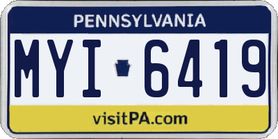 PA license plate MYI6419