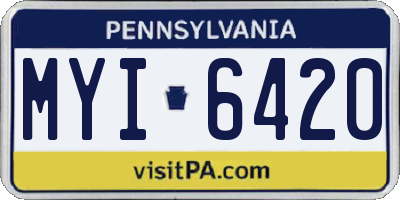 PA license plate MYI6420