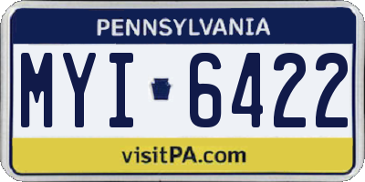 PA license plate MYI6422