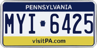 PA license plate MYI6425