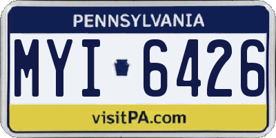 PA license plate MYI6426