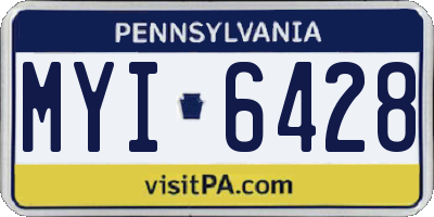 PA license plate MYI6428