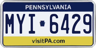 PA license plate MYI6429