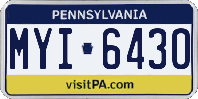 PA license plate MYI6430
