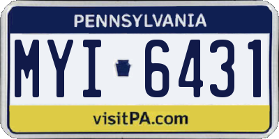 PA license plate MYI6431