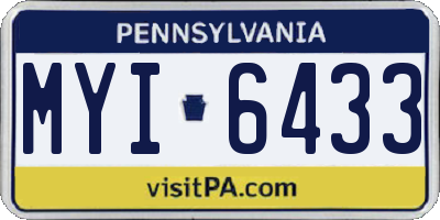 PA license plate MYI6433