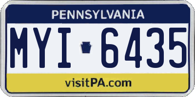 PA license plate MYI6435