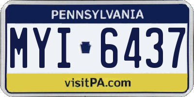 PA license plate MYI6437