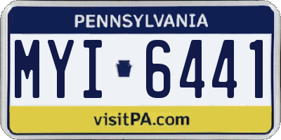 PA license plate MYI6441